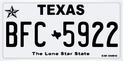 TX license plate BFC5922