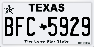 TX license plate BFC5929