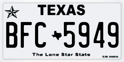 TX license plate BFC5949