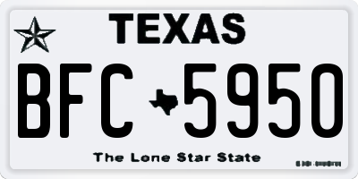 TX license plate BFC5950