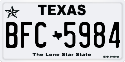 TX license plate BFC5984