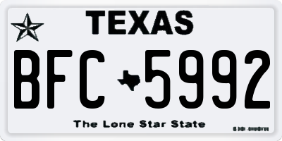TX license plate BFC5992