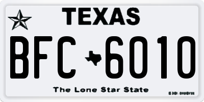 TX license plate BFC6010