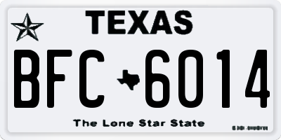 TX license plate BFC6014