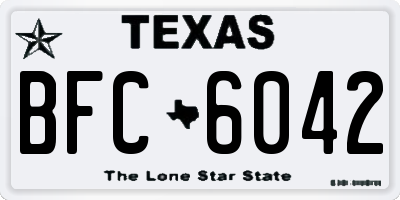 TX license plate BFC6042