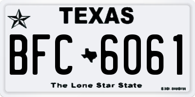TX license plate BFC6061