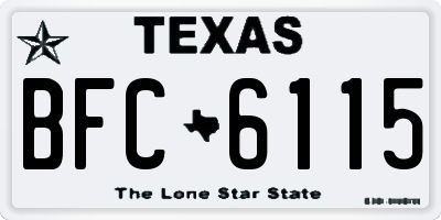TX license plate BFC6115
