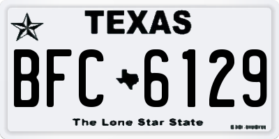 TX license plate BFC6129