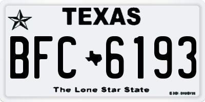 TX license plate BFC6193