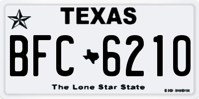 TX license plate BFC6210