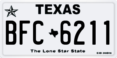 TX license plate BFC6211