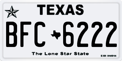 TX license plate BFC6222
