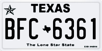 TX license plate BFC6361