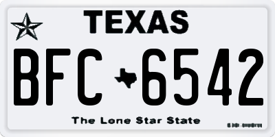 TX license plate BFC6542