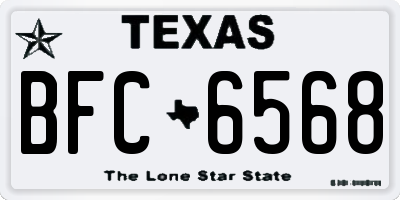 TX license plate BFC6568