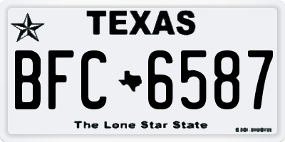 TX license plate BFC6587
