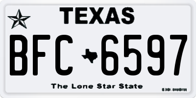 TX license plate BFC6597