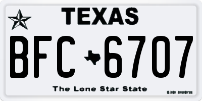 TX license plate BFC6707