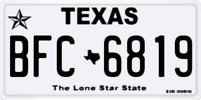 TX license plate BFC6819