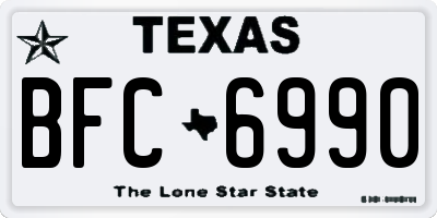 TX license plate BFC6990