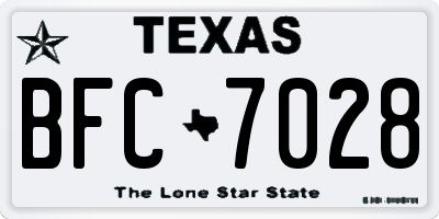 TX license plate BFC7028