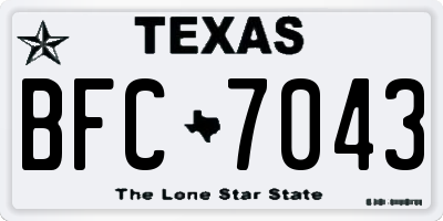 TX license plate BFC7043