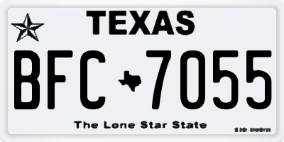 TX license plate BFC7055