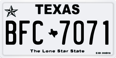 TX license plate BFC7071