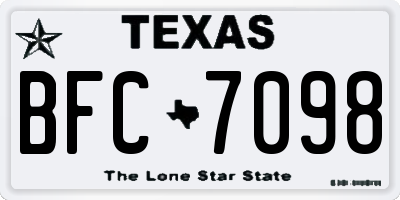 TX license plate BFC7098