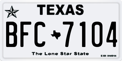 TX license plate BFC7104