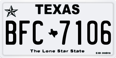 TX license plate BFC7106