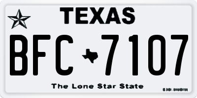 TX license plate BFC7107