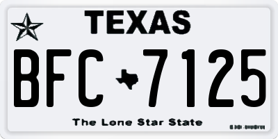 TX license plate BFC7125