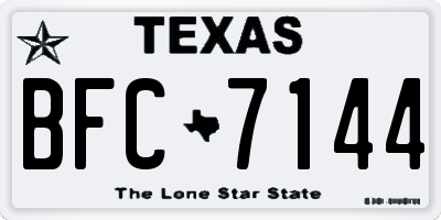 TX license plate BFC7144