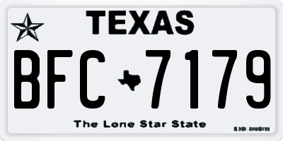 TX license plate BFC7179