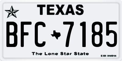 TX license plate BFC7185