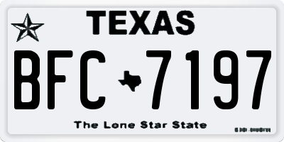TX license plate BFC7197