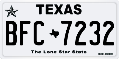 TX license plate BFC7232
