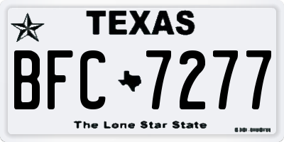 TX license plate BFC7277