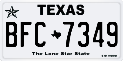 TX license plate BFC7349