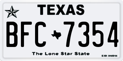 TX license plate BFC7354