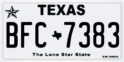TX license plate BFC7383