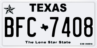 TX license plate BFC7408