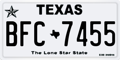 TX license plate BFC7455