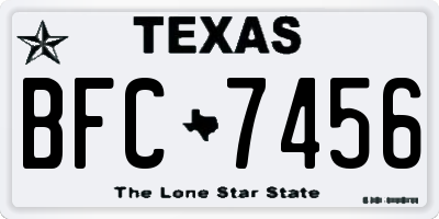 TX license plate BFC7456
