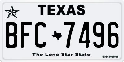 TX license plate BFC7496