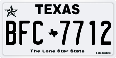 TX license plate BFC7712