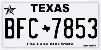 TX license plate BFC7853