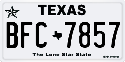 TX license plate BFC7857