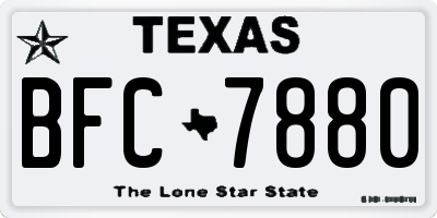 TX license plate BFC7880